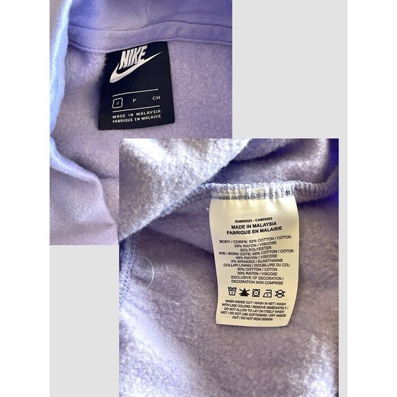 Nike Girl's Pullover Hi Lo Mock Neck Ruffle Back Sweatshirt  SM Lilac Purple - Picture 5 of 5